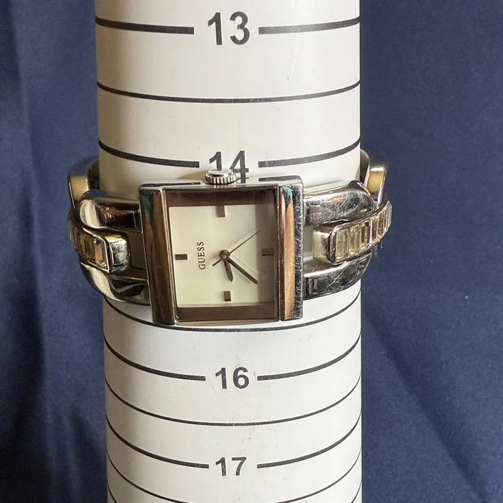 Guess Women's Silver and Black Watch